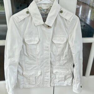 Old Navy White Utility Jacket with Epaulettes